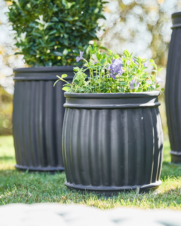 Ensemble de 4 jardinières nervurées Almada