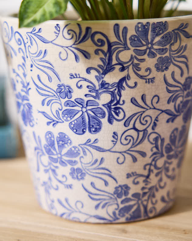 Set of 2 Floral Grecian Planters