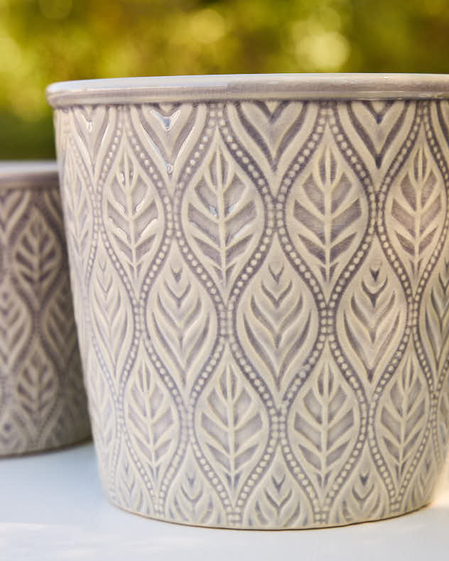 Set of Two Forest Leaf Planters