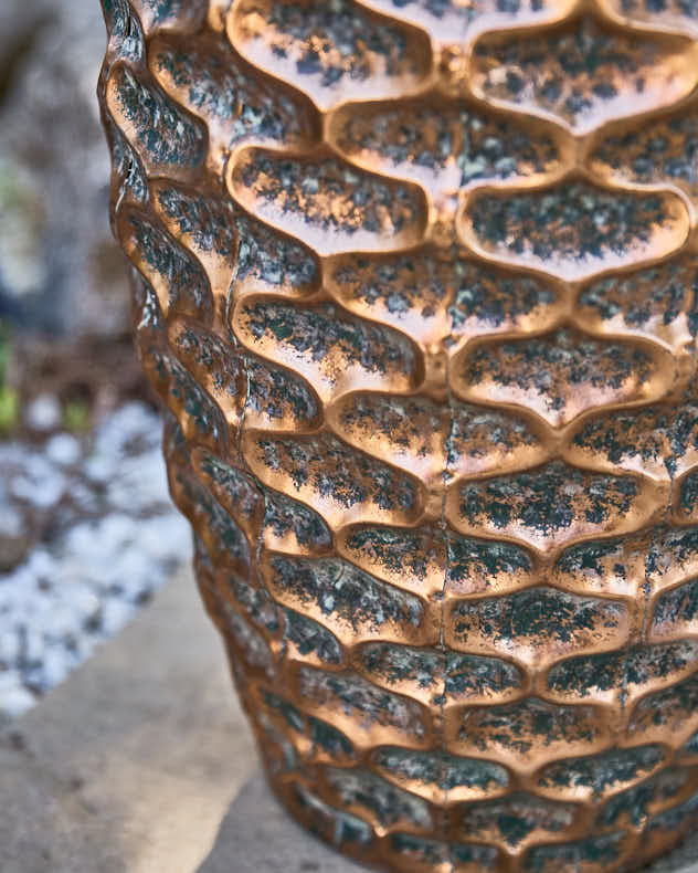 Large Textured Gold Planter