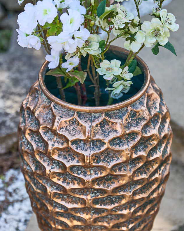 Large Textured Gold Planter
