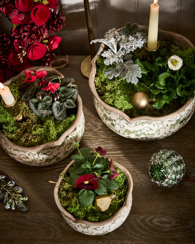 Irina Green Botanical Set of 3 Planters