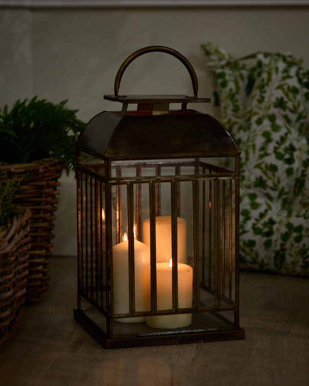 Antique Style Brass Effect Lantern
