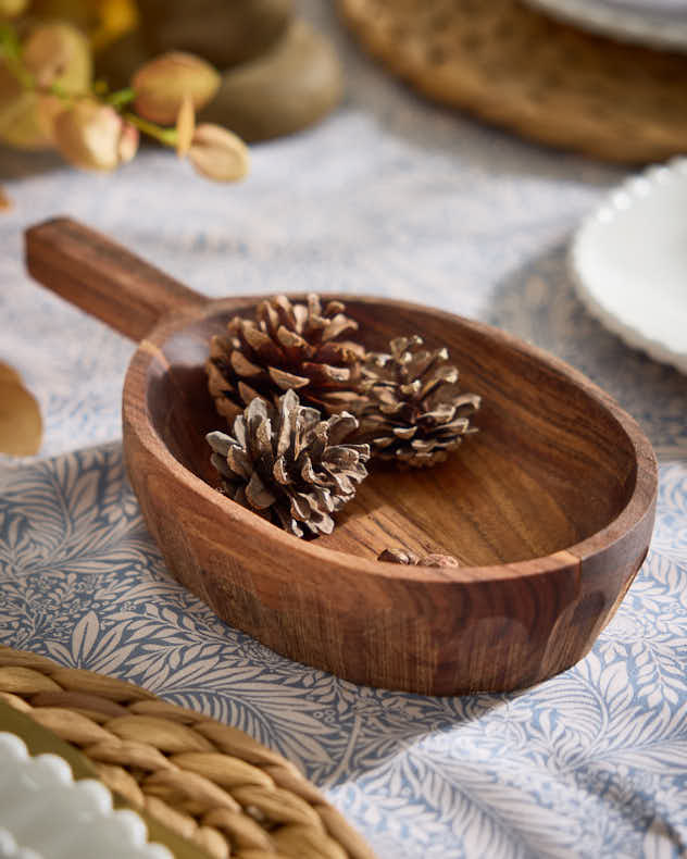 Acacia Wood Serving Tray with Handle
