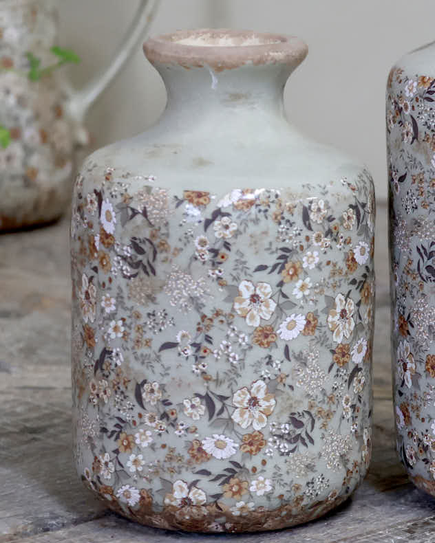 Delicate Flowers Cottage Vase