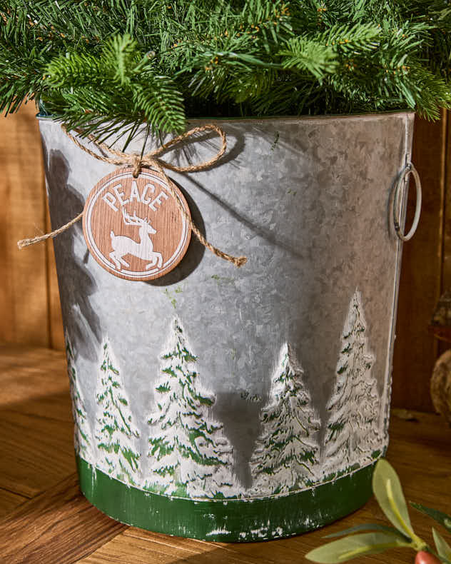 Set of 3 Winter Forest Planter Buckets