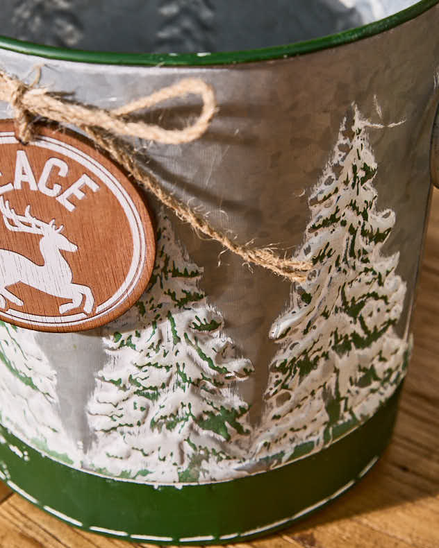 Set of 3 Winter Forest Planter Buckets
