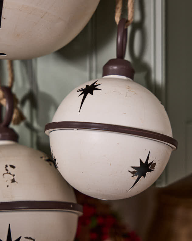 Set of 3 White Jingle Bells