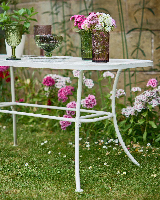 Cream Slatted Outdoor Coffee Table