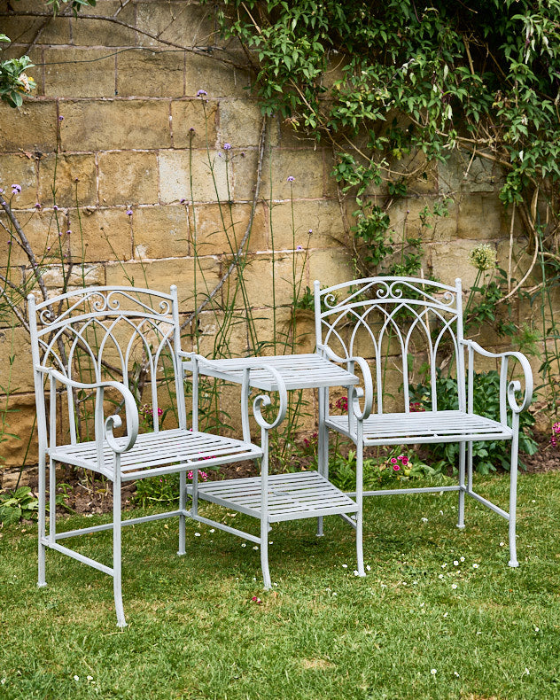 Grey Arched Iron Companion Seat Dibor