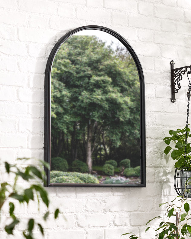 Classic Outdoor Arched Iron Mirror