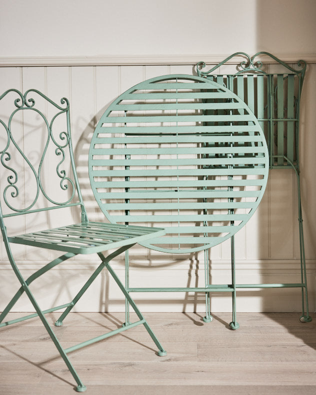 Green Scrolled 3 Piece Indoor Bistro Set