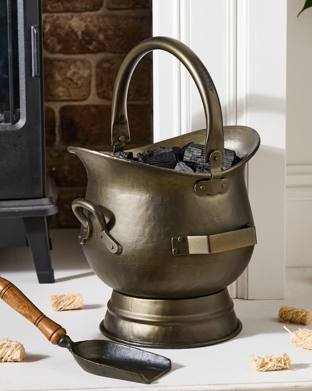 Bronze Coal Bucket & Shovel