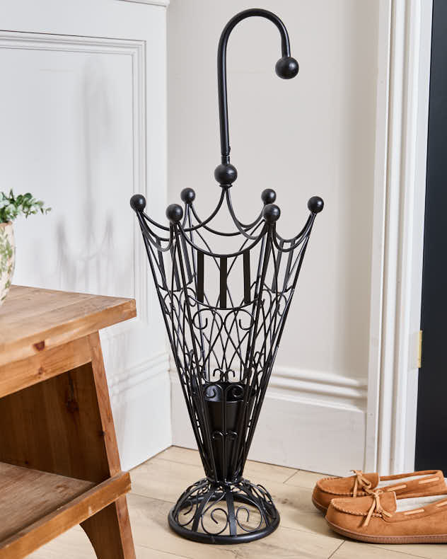 Black Iron Umbrella Stand