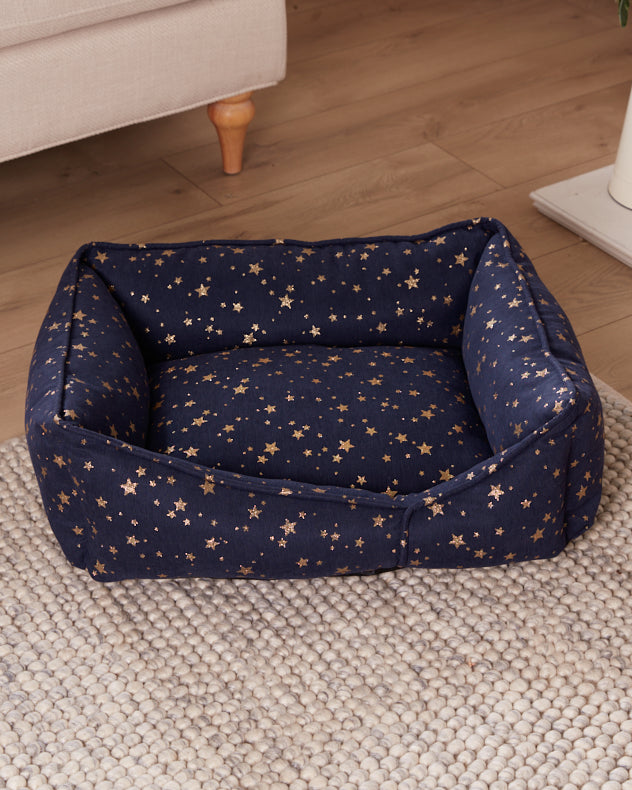Personalised Navy Star Pet Bed