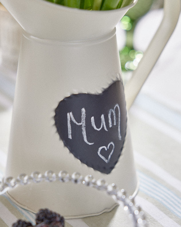 Country Cream Jug Vase with Chalkboard
