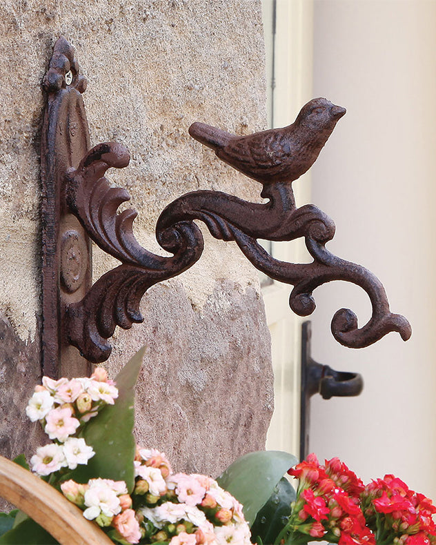 Ornate Bird Hanging Basket Bracket
