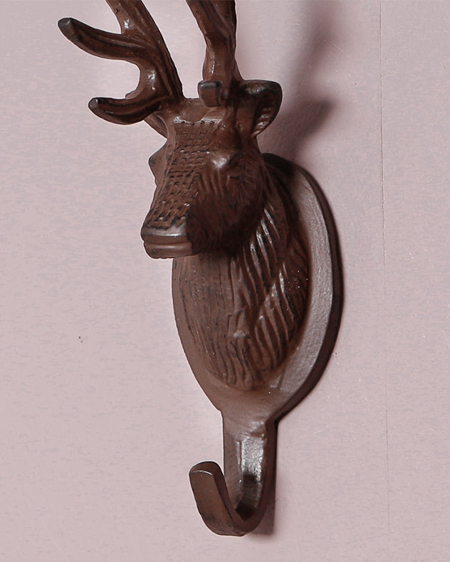 Cast Iron Stag Wall Mounted Coat Hook