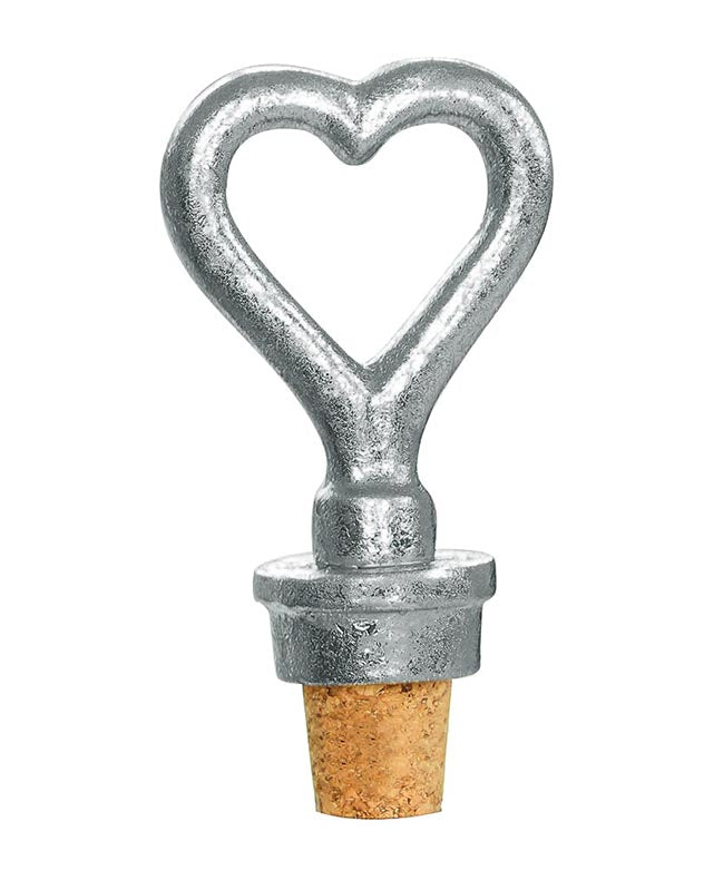 Silver Anniversary Gift Heart Bottle Stopper