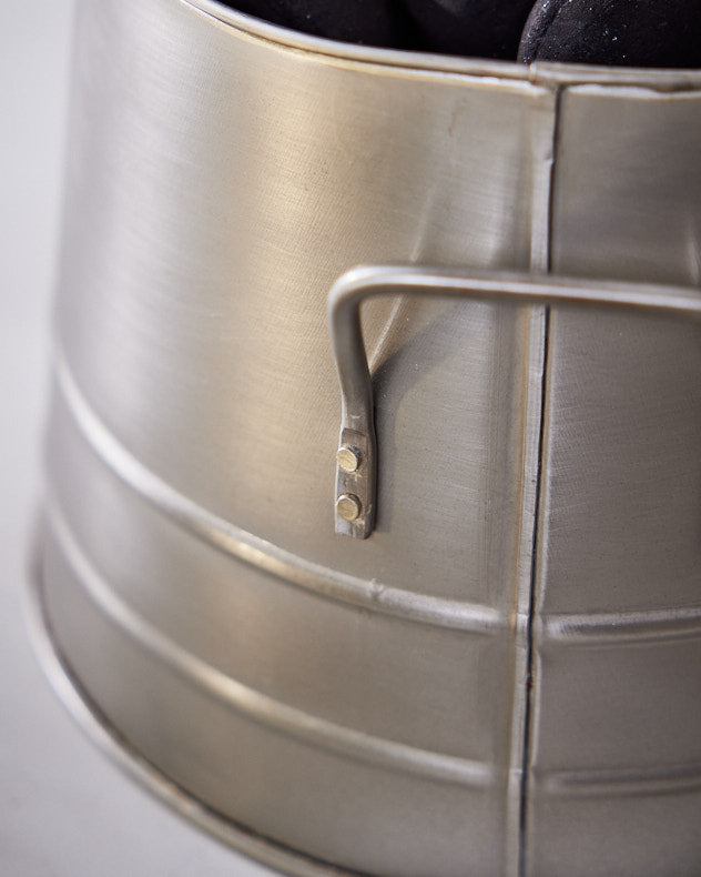 Pewter Coal Bucket closeup