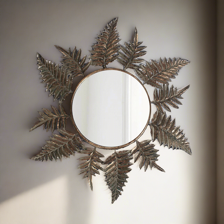 Vintage Botanical Leaf Mirror
