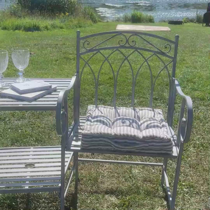 Vintage Grey Arched Iron Companion Seat