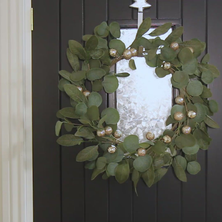 Gold Berry Eucalyptus Wreath video