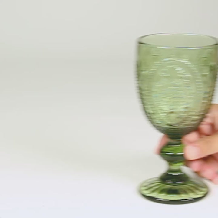 Fleur de Lys Green Wine Goblet video