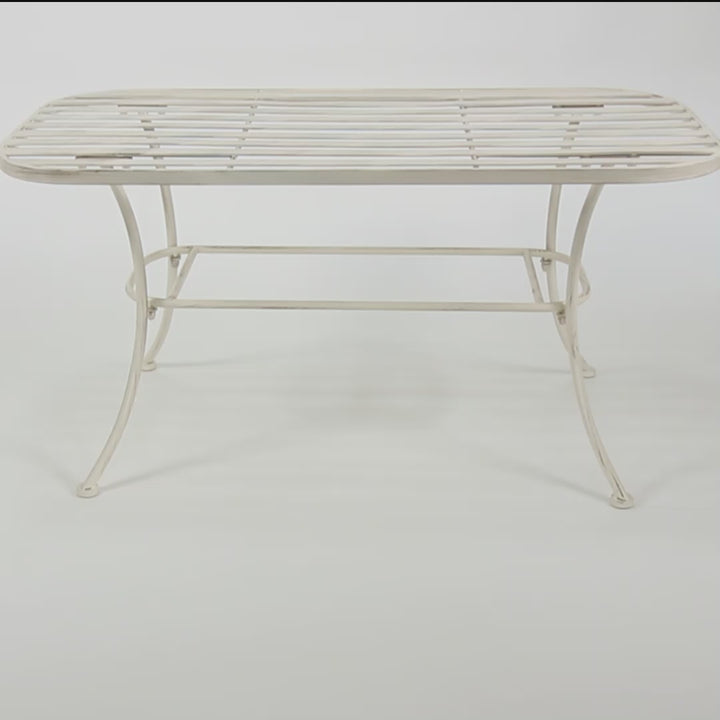 Cream Slatted Outdoor Coffee Table