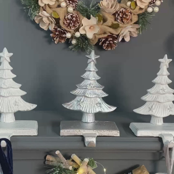 Silver Christmas Tree Stocking Holder video
