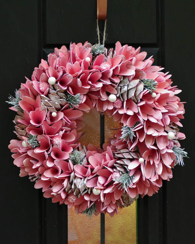 Rose Pink Door Wreath 36cm