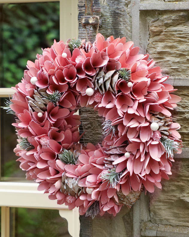 Rose Pink Door Wreath 36cm