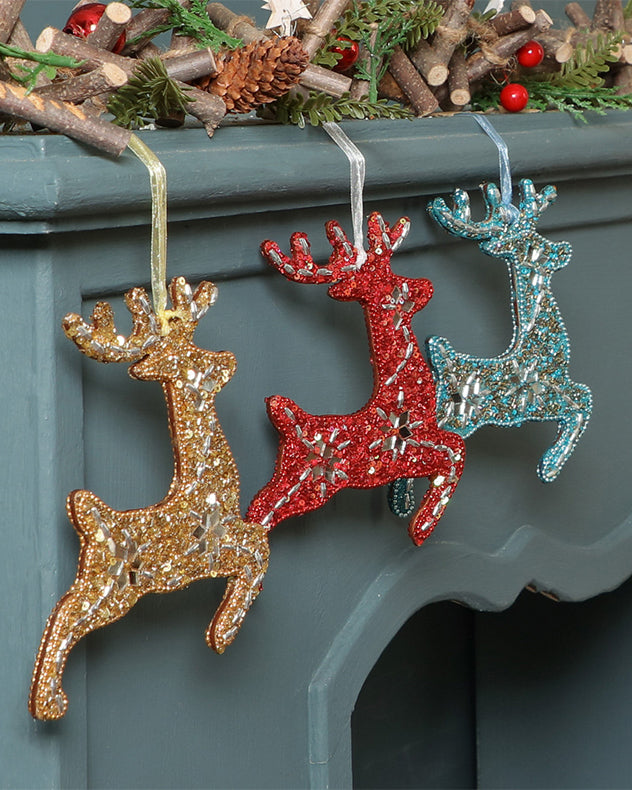 hanging reindeer christmas decorations