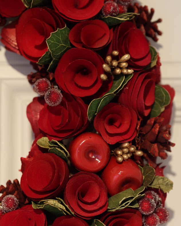 Extra Large Luxury Red Roses Wreath 45cm