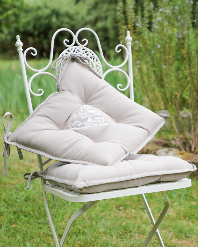 Set of Love Birds Grey Seat Pads – Dibor - Main Image