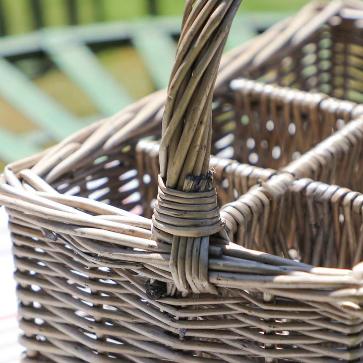 Six Compartment Wicker Cutlery Caddy