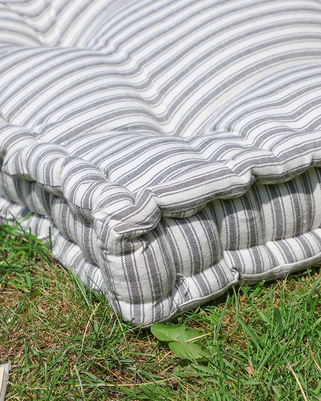 Pyreneés Grey Stripe Garden Box Cushion 50cm