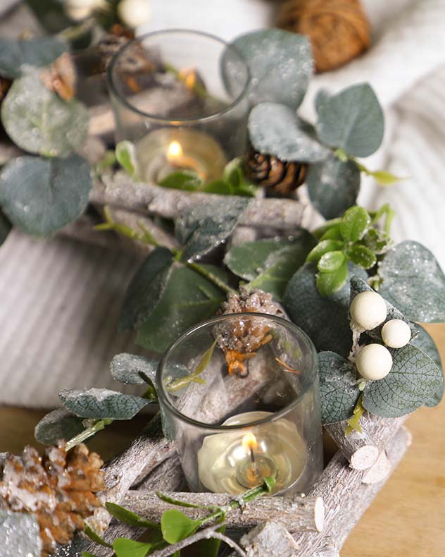 Nature Trail Christmas Wreath Candle Holder