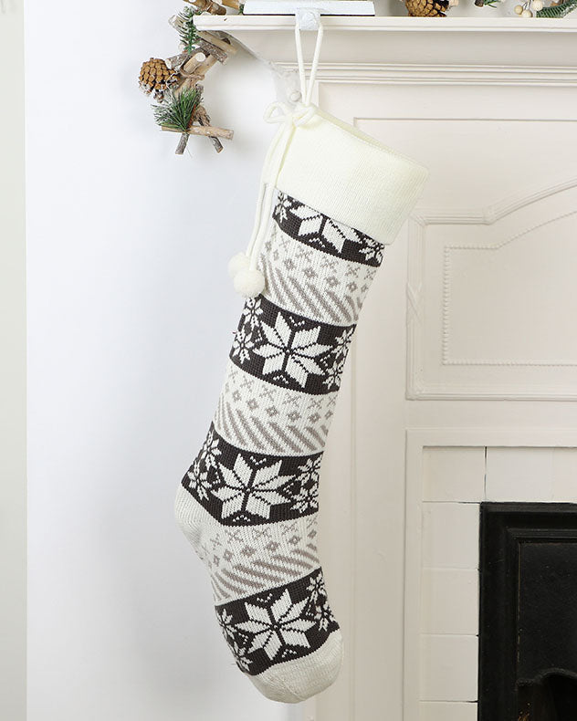 traditional snowflake christmas stocking