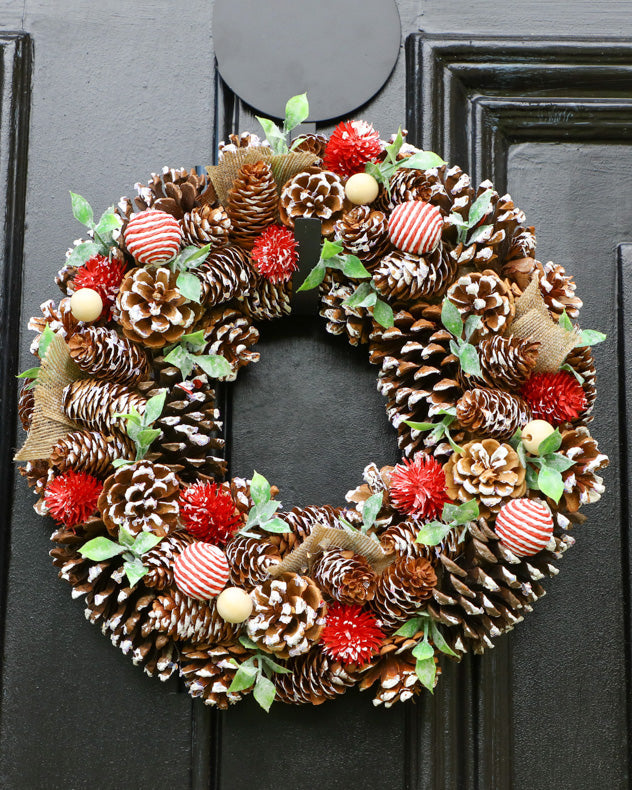 candy cane christmas front door wreath