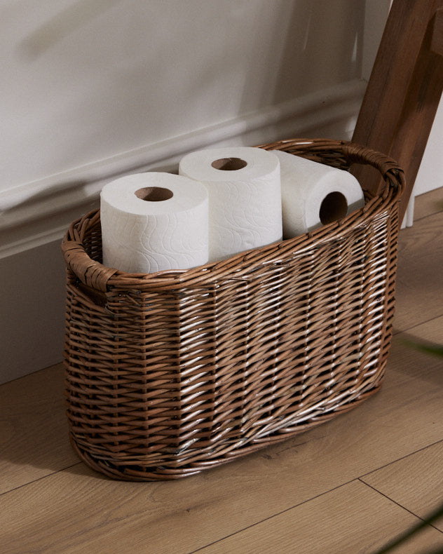 Wicker Bathroom Storage Basket