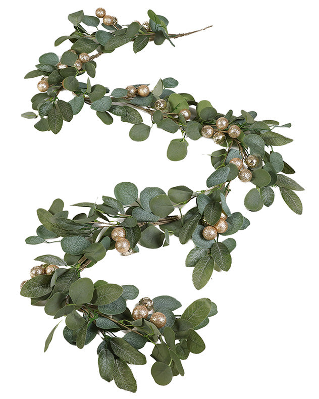 Gold Berry Eucalyptus Wreath and Garland Collection