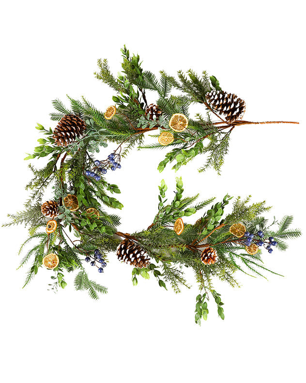pinecone and fruit garland