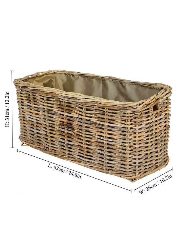 Under Bench Rustic Wicker Storage Basket