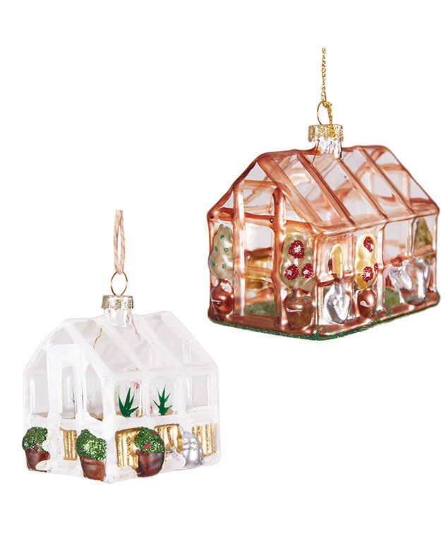 Set of 2 Greenhouse Glass Baubles