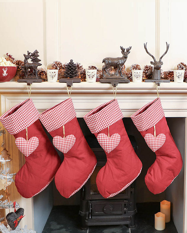 Gingham-Weihnachtsstrumpf