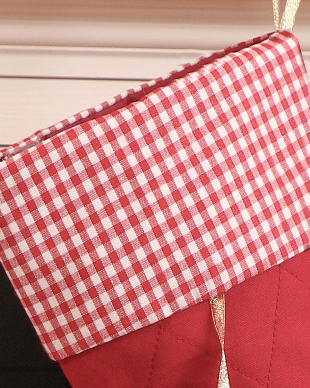 Gingham-Weihnachtsstrumpf