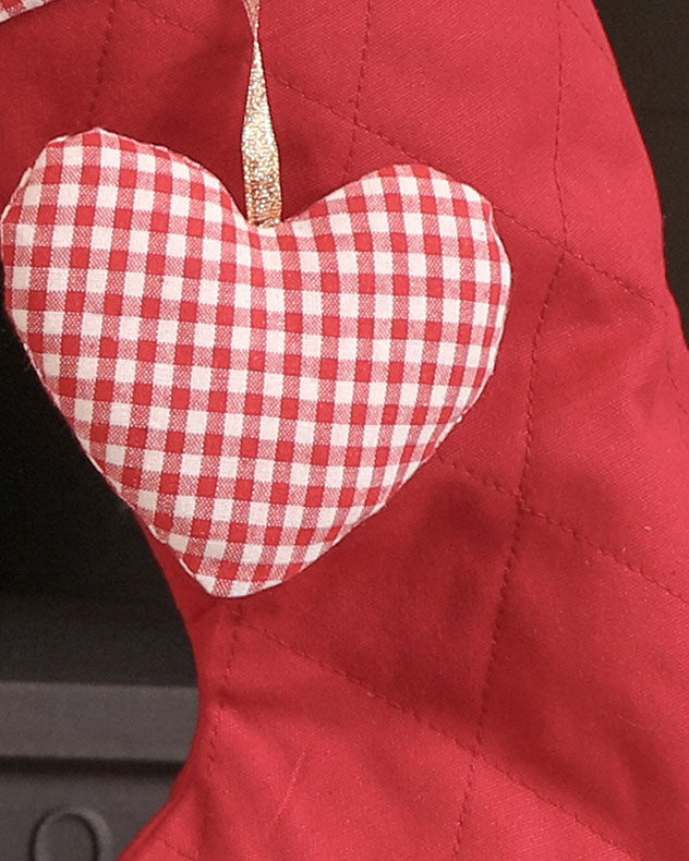 Gingham-Weihnachtsstrumpf