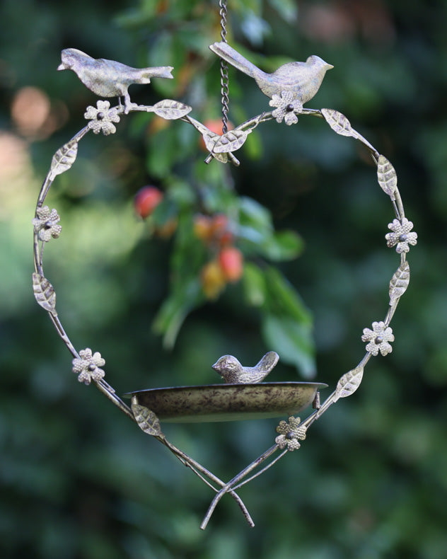 Hanging Heart Bird Dish