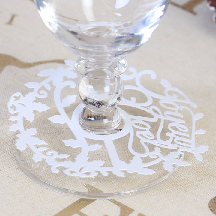 Set of 3 Festive Wine Glass Decorations